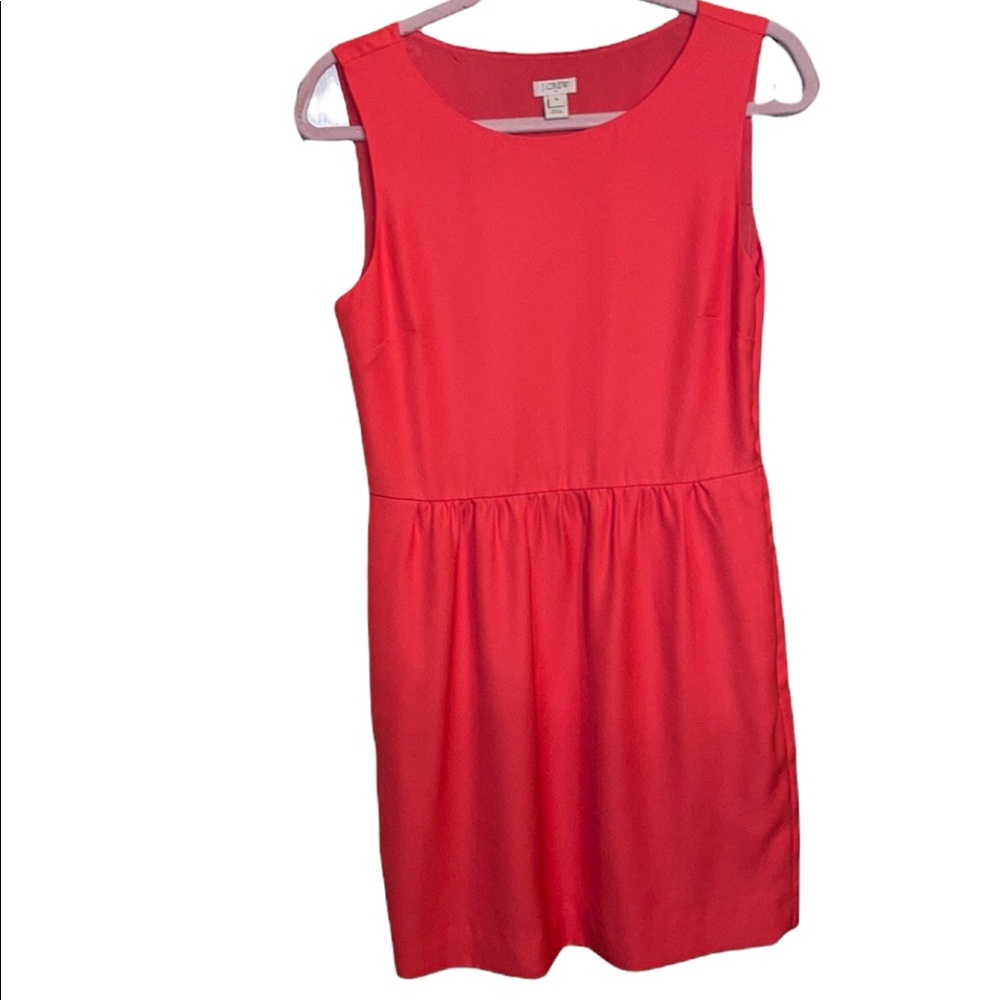 J.Crew Camille Neon Pink Dress Side Zip